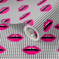 love lips lipstick grid black and white grid memphis trendy kids nursery design 