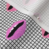 love lipstick grid Memphis 80s rad modern valentines xoxo 