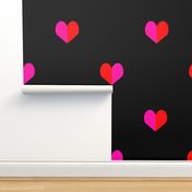 mini pink and red heart for valentines girly trendy print on black