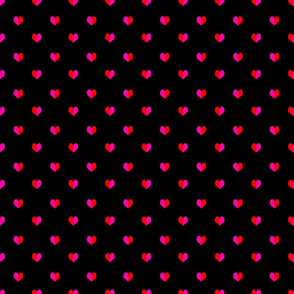 mini pink and red heart for valentines girly trendy print on black