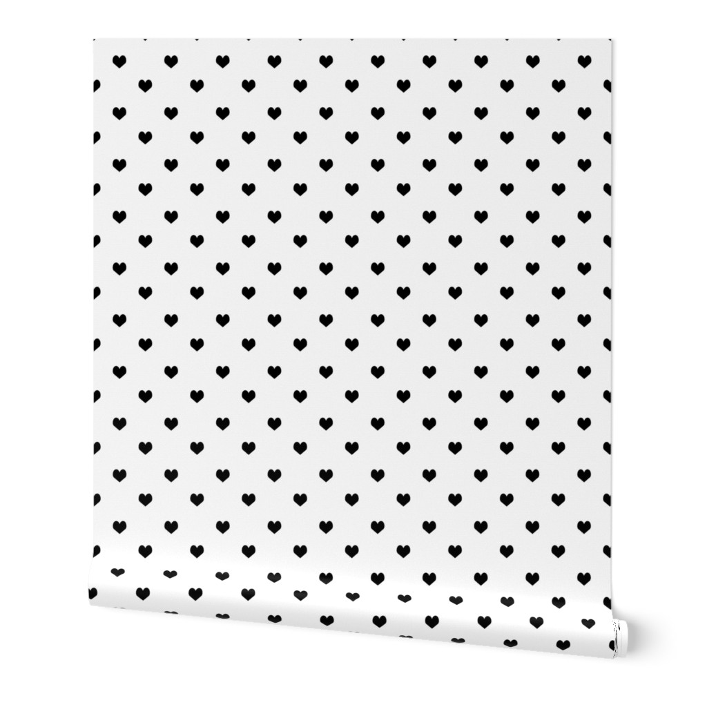 mini black and white heart simple minimal cool scandinavian illustration pattern