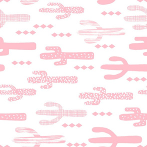 cactus railroad pink girls nursery cacti fabric