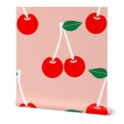 cherries blush summer fruit tropical summer juicy pattern