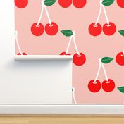 cherries blush summer fruit tropical summer juicy pattern