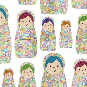 Rainbow Russian Matryoshka Nesting Dolls