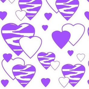 Purple Zebra Heart Animal Print
