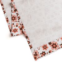 Coral Pink Orange Brown Floral Flower Pattern