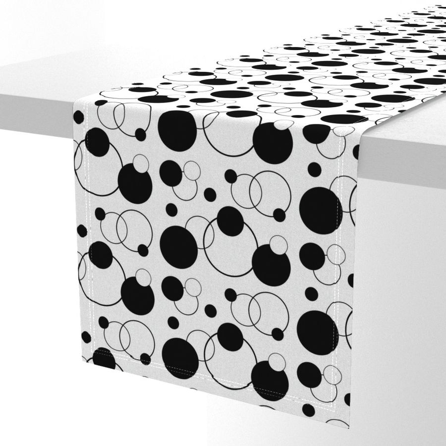 Black White Polka Dot Geometric Abstract Design