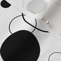 Black White Polka Dot Geometric Abstract Design