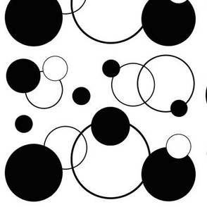 Black White Polka Dot Geometric Abstract Design
