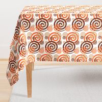 Brown Tan Orange Swirls Geometric Design