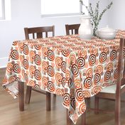 Brown Tan Orange Swirls Geometric Design