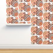 Brown Tan Orange Swirls Geometric Design