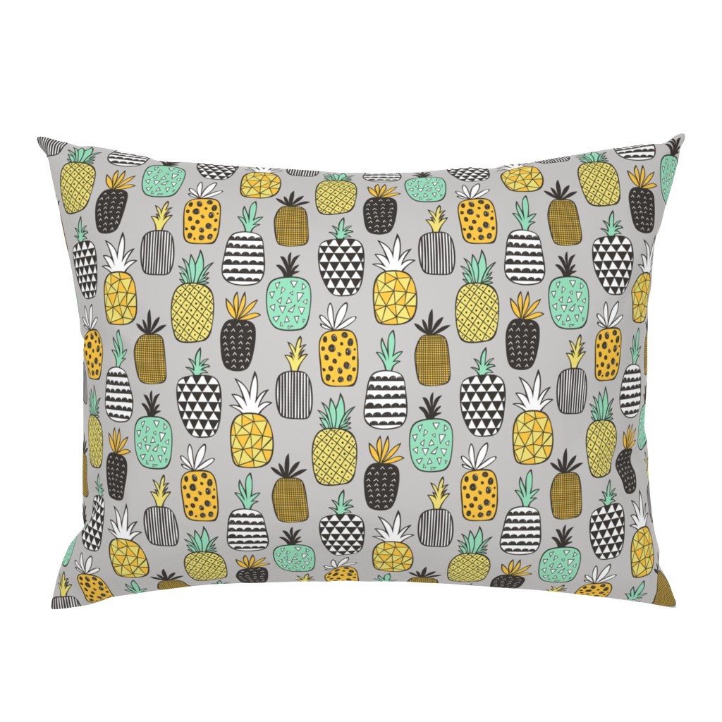 Pineapple Geometric on Grey 