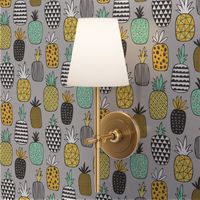 Pineapple Geometric on Grey 