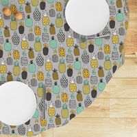 Pineapple Geometric on Grey 