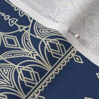 Cream and Navy Art Deco Bands