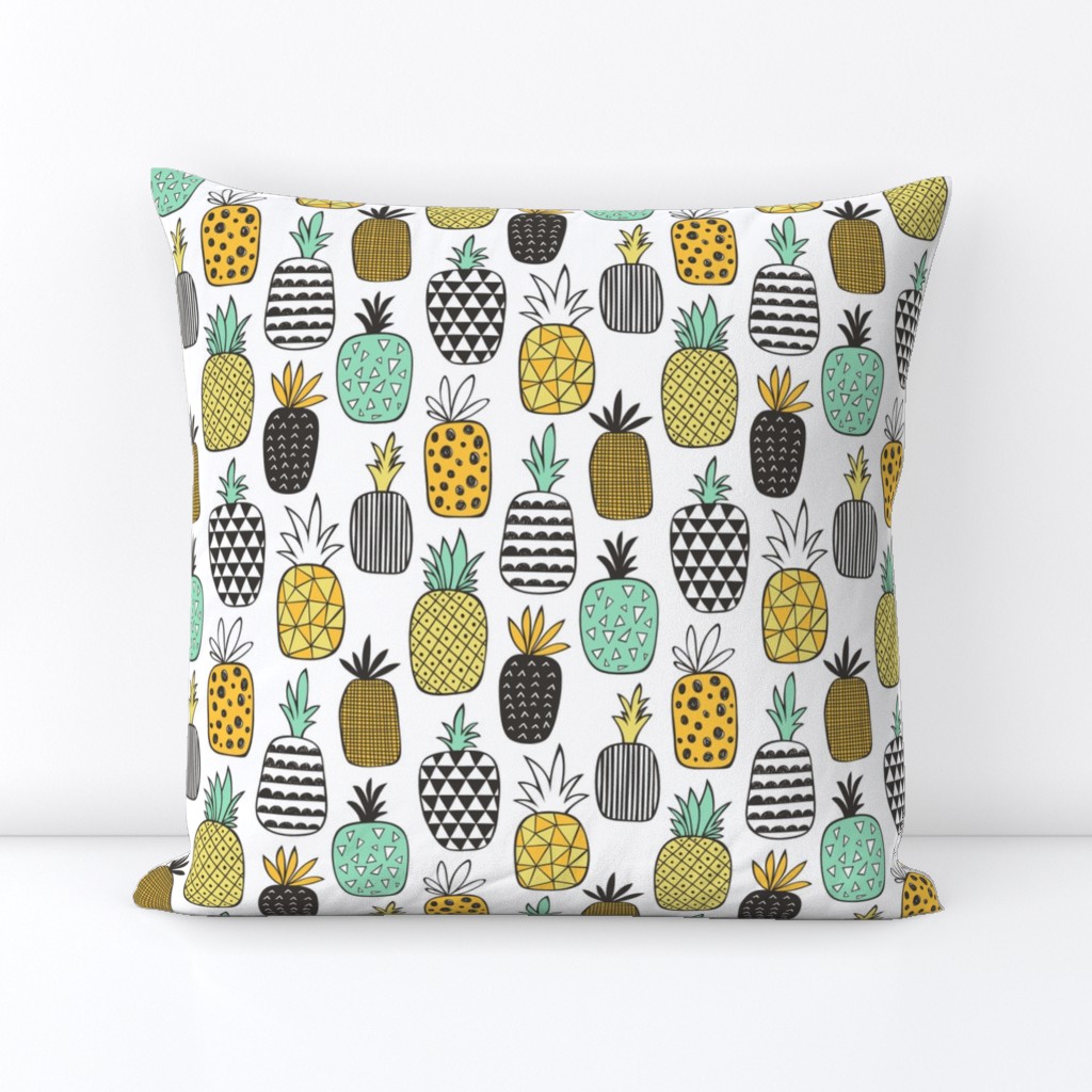 Pineapple Geometric on White