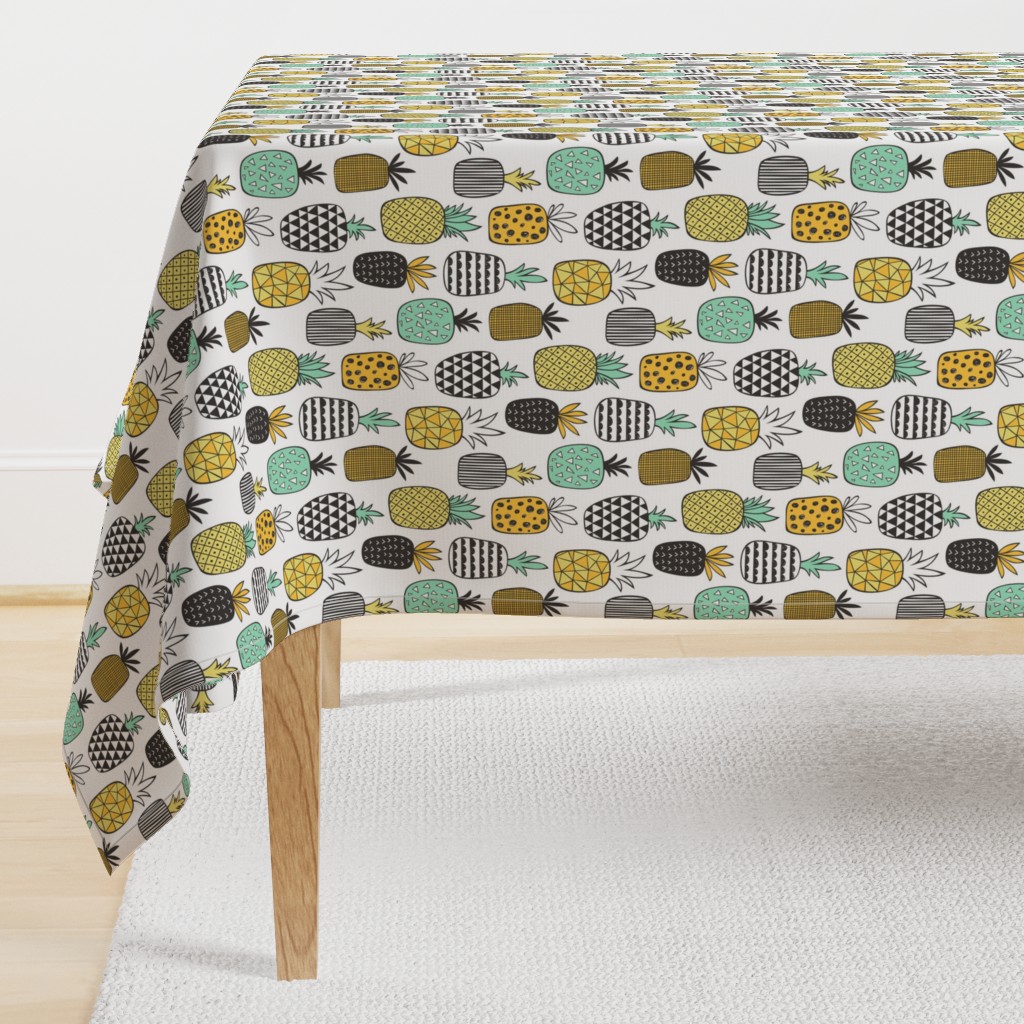 Pineapple Geometric on White