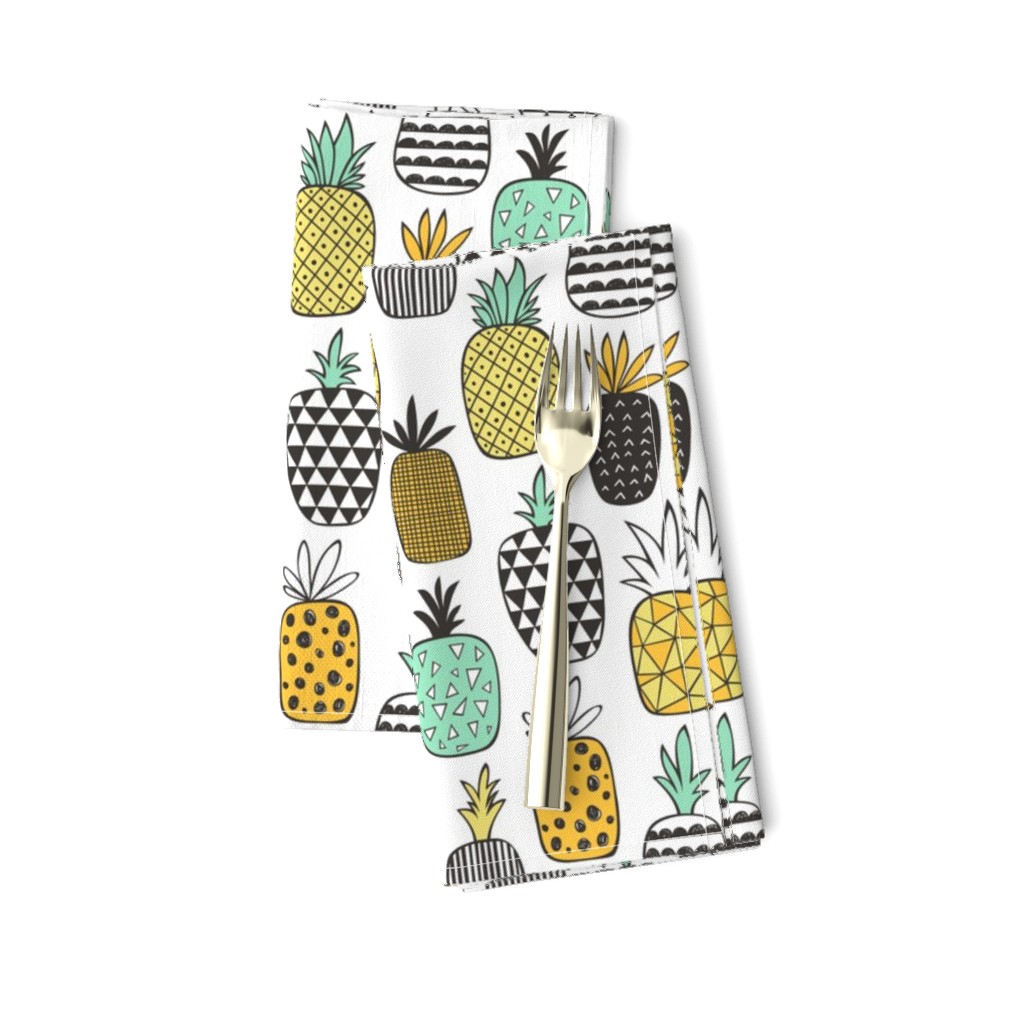 Pineapple Geometric on White