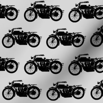 Antique Motorcycles on Grey