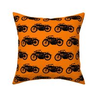 Antique Motorcycles on Orange // Medium