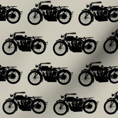 Antique Motorcycles on Taupe