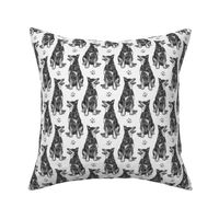 Small sitting Australian cattle dog - paw print gray