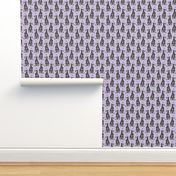 Small sitting Australian cattle dog - paw print purple