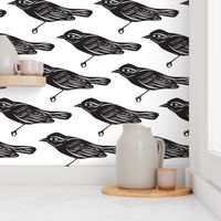 Papercut Bird Pattern in Black and White