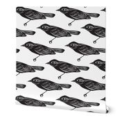 Papercut Bird Pattern in Black and White