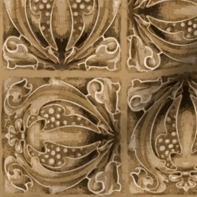 Sepia Toned Art Nouveau Tiles
