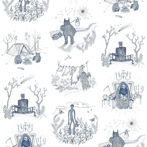 Monster Toile - midnight blue