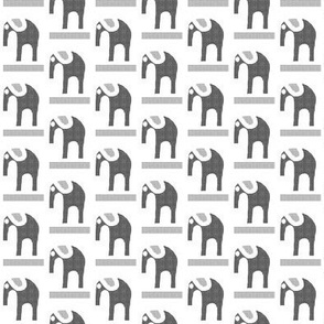 Flannel Elephants on White