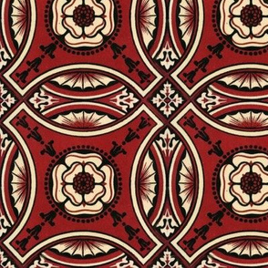 Red Floral Geometric