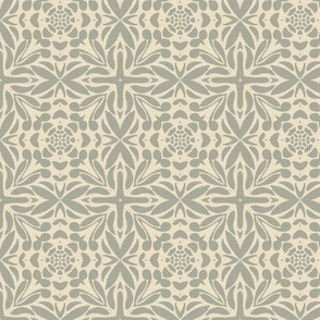 Floral Geometric in Gray