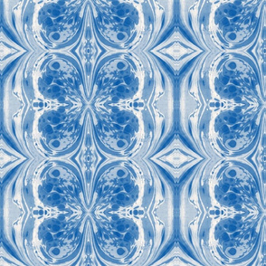 Marbling Abstract in Indigo Blues