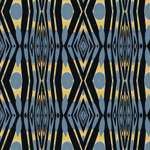 Diamond Stripes in Blue, Black and Yellow