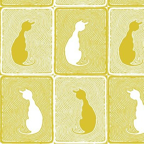 Stripey Yellow Cat Tiles