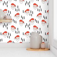 Santa Claus is coming your way cool Christmas seasonal woodland theme for kids in red black and white