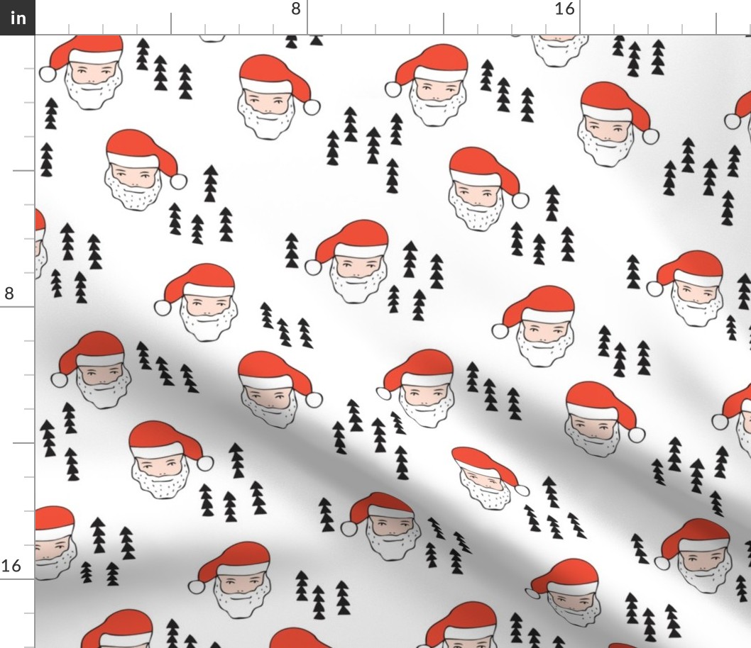 Santa Claus is coming your way cool Christmas seasonal woodland theme for kids in red black and white