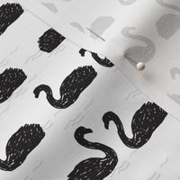 Swans in the Pond - Black and White (Tiny) by Andrea Lauren