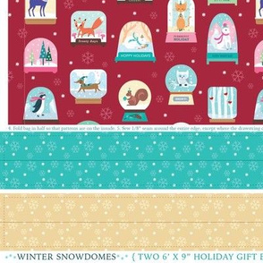 Winter Snowdomes Gift Bags 6x9