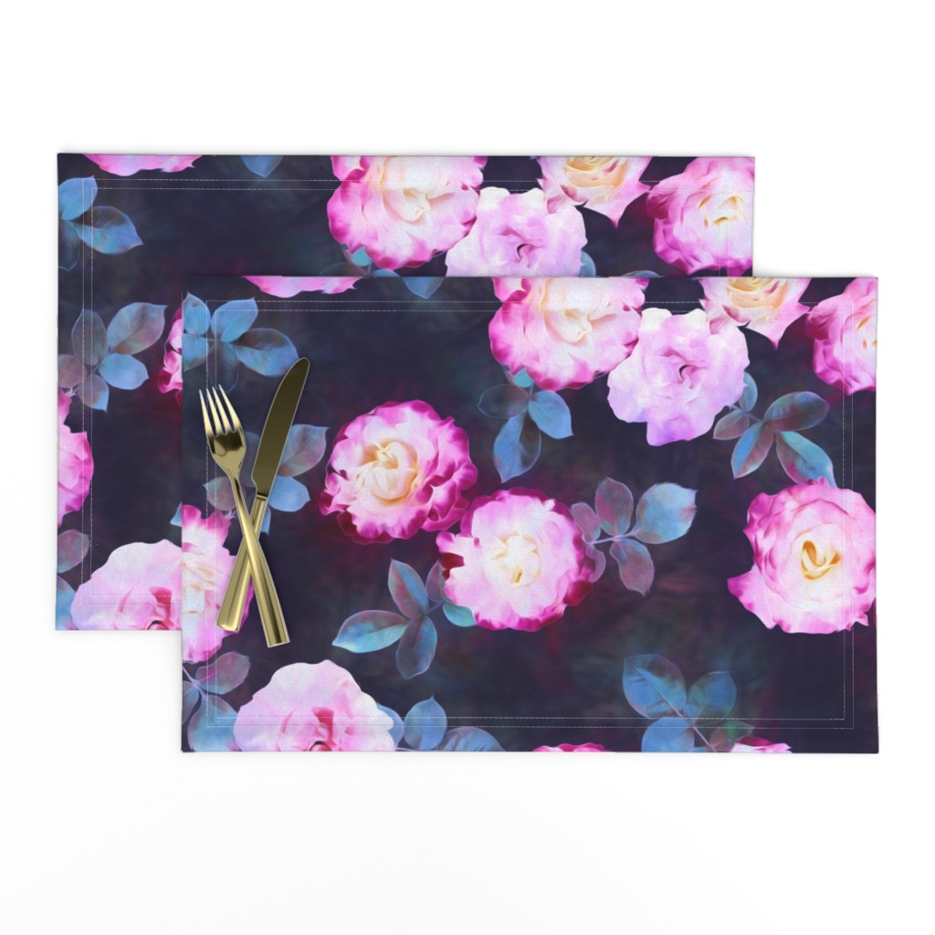 Twilight Roses Botanical Painted Floral