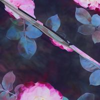 Twilight Roses Botanical Painted Floral