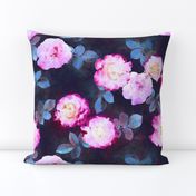 Twilight Roses Botanical Painted Floral