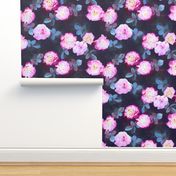 Twilight Roses Botanical Painted Floral