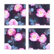 Twilight Roses Botanical Painted Floral