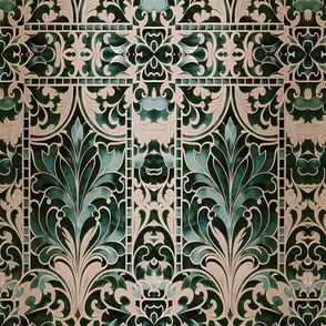 Italian vine tiles dark background 