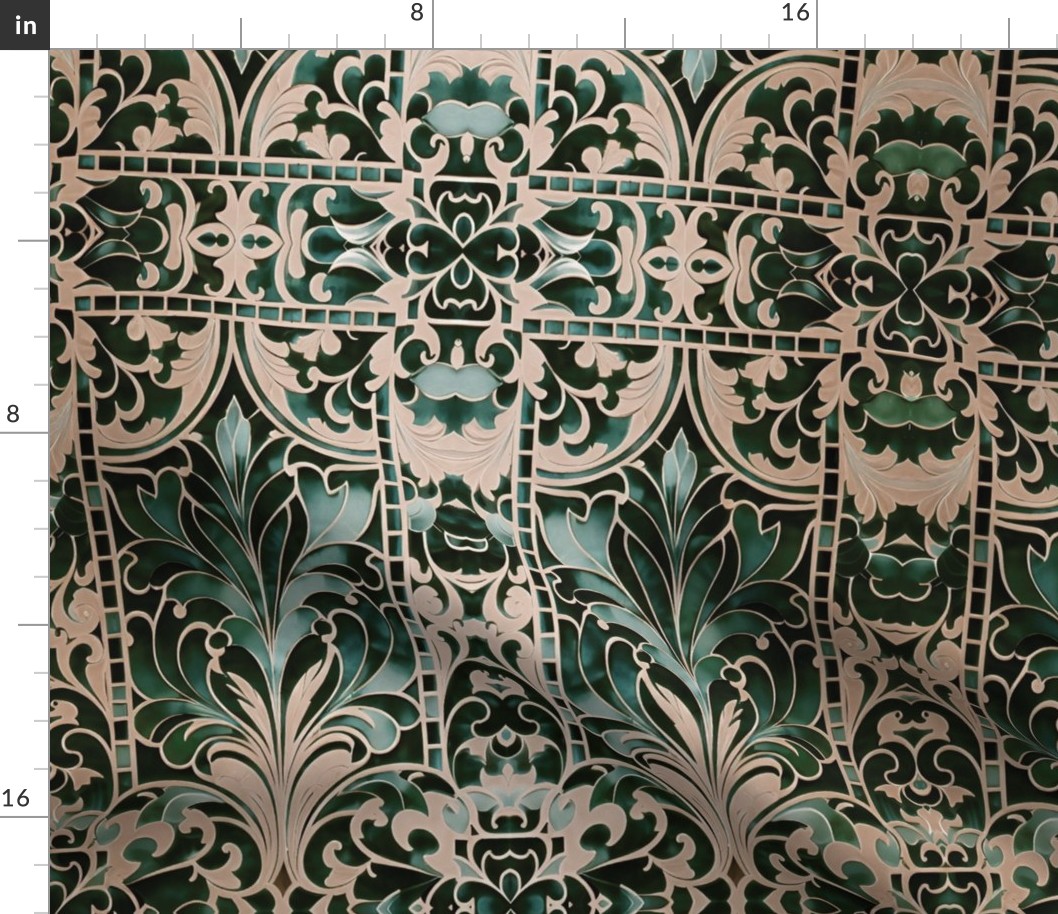 Italian vine tiles dark background 